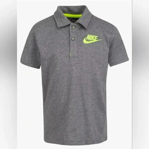 Boys Nike Dri-Fit Logo Polo Shirt, Gray, Size 6, Pre-Owned